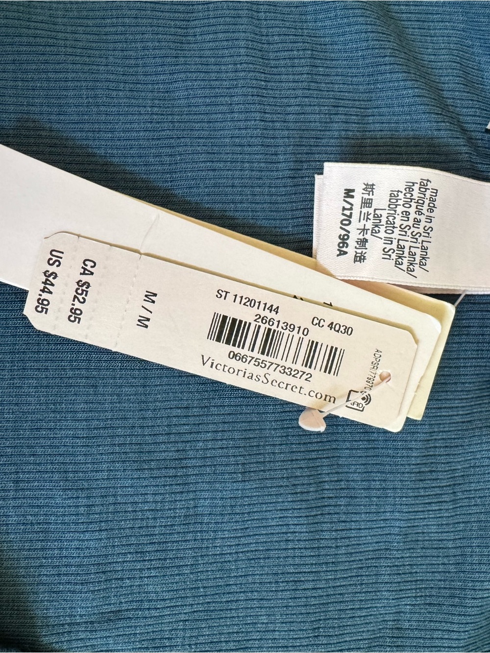 Victoria's Secret Teal Long-Sleeve Henley Top & Shorts Pajama Set - Picture 4 of 6